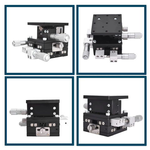 60 X 60mm XYZ 3 Axis Linear Stage with Manual Sliding Table for Optical Lab Precision Measurement, aluminum alloy build