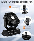 Rechargeable Portable Fan With 20000mAh Battery, USB C Powered, LED Lantern Included shown with adjustable head