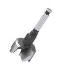 Pro Grade Self Feed Drill Bit With Single Cutter For Woodworking Two And One Eighth Inch Aggressive Screw Thread, side view