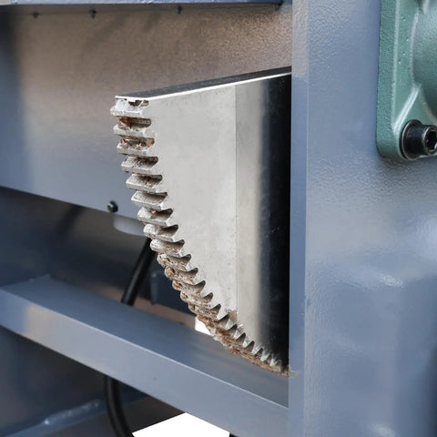 Heavy Duty Welding Positioner With VFD Display Handling Up To 1102 LB Horizontal Load For Precise Circumferential Rotating Welding Table Setup And Smooth Variable Speed Control, close-up of serrated edge.