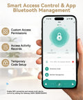 Smart Access Control app on smartphone showcasing Bluetooth management features for Rock Solid 5 In 1 Smart Deadbolt.