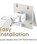 Badass Heavy Duty Monitor Arm With Vesa Desk Mount For Screens Up To 45 Inches Supporting 44 Pounds, showing quick-release VESA mount installation.