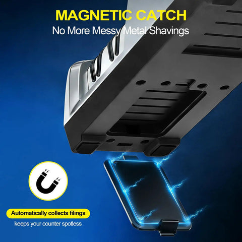 Electric Knife Sharpener 3 Stage Professional Kitchen Sharpening System With 100 Percent Diamond Abrasive and dust box