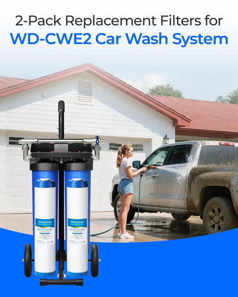 Spotless Car Wash Water Filter Replacement For WD CWE2 System with Resin Deionized Water, reduces minerals, easy install