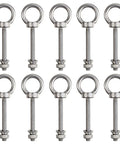 10 Pack M6 x 50mm Eyebolts With Nuts And Washers, Stainless Steel Marine Grade Shoulder Eye Bolts For DIY Projects