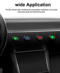 Dashboard with installed 4 Pack Waterproof 12V 24V LED Indicator Lights For Vehicle Panel Mount Half Inch Cutout