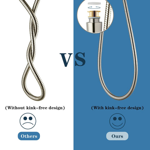 Shower hose for handheld shower head, 79-inch stainless steel braided, brushed nickel, kink-free design comparison