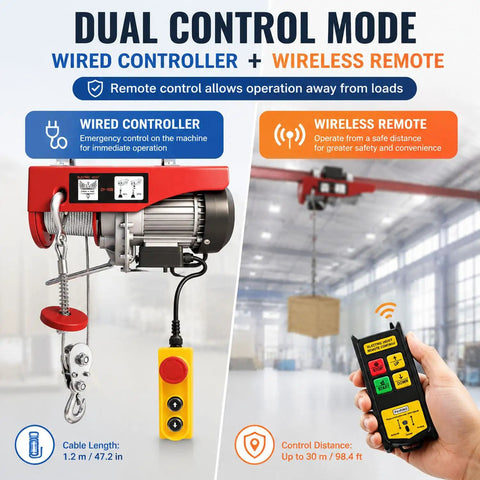 Get That Heavy Lifting Job Done Right With This Badass Double Control Electric Wire Rope Hoist Wired and Wireless Remote Control