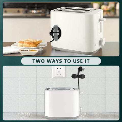 Cord Organizer For Kitchen And Home Appliances Keeps Cords Tidy And Tangle Free No More Cord Chaos attached to toaster