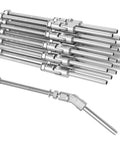 Angled Swage Threaded Stud Kit With Six Inch Length Three Sixteenth Inch Thread Adjustable From Zero To One Hundred Eighty Degrees Tension End For Cable Railing