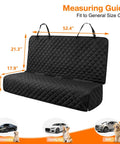 Waterproof Nonslip Pet Bench Seat Cover For Cars And SUVs, Scratchproof, 52 inches wide, shown with measuring guide and vehicles