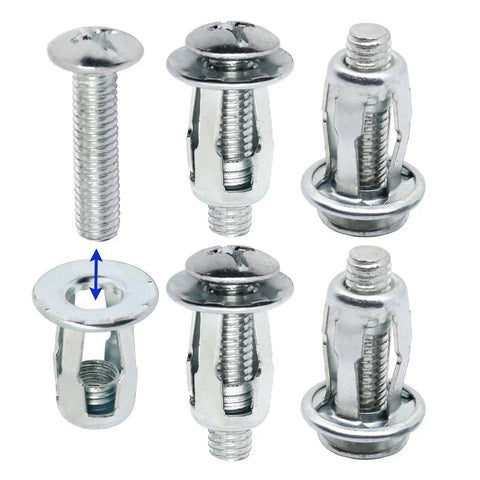 Heavy Duty M6 Hollow Wall Anchors For Thin Walls 1 Inch Long Galvanized Carbon Steel Drive Anchors with driver screws.