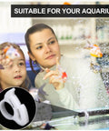 Family viewing aquarium with 36 Pcs Aquarium Hose Clamps Set in 6 sizes to fit 6.1 to 27.2 mm nylon plastic clamps inset