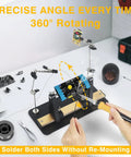 Image of Heavy Base Circuit Board Holder With Two Handy Helping Hands And 360 Degree Rotation For Soldering And Electronics Repair.