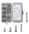 320 Piece Stainless Steel Hex Socket Screw Kit With Nuts And Washers For 3mm M3 Threads Includes 100 Screws In 5 Lengths From 6mm To 20mm 100 Nuts 120 Washers Ideal Auto Repair And Home Projects, open case view