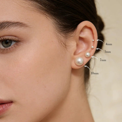 12 Pairs Pearl Stud Earrings For Women Set In White Simulated Pearls In Four Sizes Simple Chic Jewelry For Everyday Wear Lightweight Comfort Perfect Gift Timeless Classic, 4-10mm
