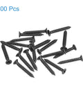 M3 x 20mm Wood Screws Phillips Flat Head Carbon Steel Self Tapping Black Oxide 200 Pcs Built Tough For Hardwood Projects