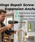 Straight Shot At Loose Cabinetry Starts With These Short Expansion Screws To Fill Stripped Holes And Bolt Hinges Or Tracks Back Secure On Wood Tile Or Concrete Heavy Duty Anchors 20 Pack with drill and anchors in use.