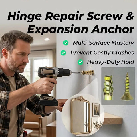 Straight Shot At Loose Cabinetry Starts With These Short Expansion Screws To Fill Stripped Holes And Bolt Hinges Or Tracks Back Secure On Wood Tile Or Concrete Heavy Duty Anchors 20 Pack with drill and anchors in use.