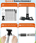 Assembly guide for 70 Inch Heavy Duty 2 In 1 Weeder And Garden Hoe with components, tools, and step-by-step instructions.
