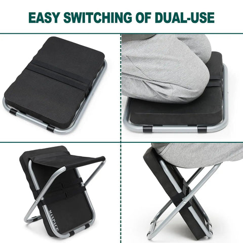 2 In 1 All In One Garden Kneeler Pad And Folding Stool No Fuss Extra Thick Water Resistant Foam Cushion in use