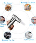 Handheld Bidet Sprayer For Toilet With Adjustable Water Pressure Stainless Steel Hose Attachment shown with various uses.