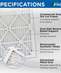 Specifications of 20x20x2 MERV 10 Furnace Filter 12 Pack For Home HVAC High Efficiency Air Filtration Actual Size 19.5x19.5x1.75 Inches