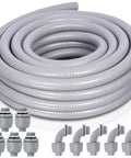 Half Inch Liquid Tight Conduit And Connector Kit With Twenty Five Foot Non Metallic Conduit And Five Straight And Five Angle Fittings