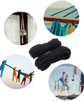 Two Pack Soft Cotton Rope Set 32 Feet Each 8mm Diameter Multipurpose Black for DIY, Home Decor, Macrame, and Camping