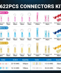 1622 Piece Heat Shrink Wire Connector Kit With T Tap No Splice Joints Solder Seal Terminals