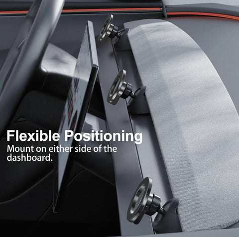 Magnetic Phone Mount For Tesla Model 3 Highland And Model Y Juniper – 360 Degree Rotating Dashboard Mount on Tesla dashboard
