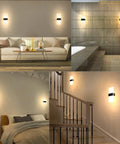 Rechargeable Battery Powered Wall Sconce Pair With Touch Dimming in living, bedroom, and hallway settings, two pack, battery operated.