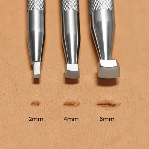 Double Beveler Stamp Set For Leathercraft, 3 Piece Pro Grade Stainless Steel Bevelers For Precise Carving, 6mm 4mm And 2mm