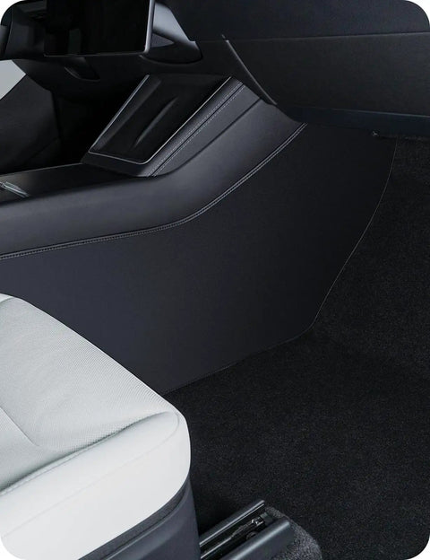 Juniper Center Console Side Anti Kick Mats for Tesla Model Y 2025 2026 Refresh installed in car interior