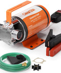 12V DC Water Transfer Pump With Self Priming, 330 GPH Portable Electric Pump Include 6Ft Suction Hose Kit For Pool Draining