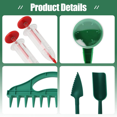 7 Piece Seed Sowing Dispenser Set with Handheld Seed Dispenser and 12 Hole Planter Tool mini seed spreader product details