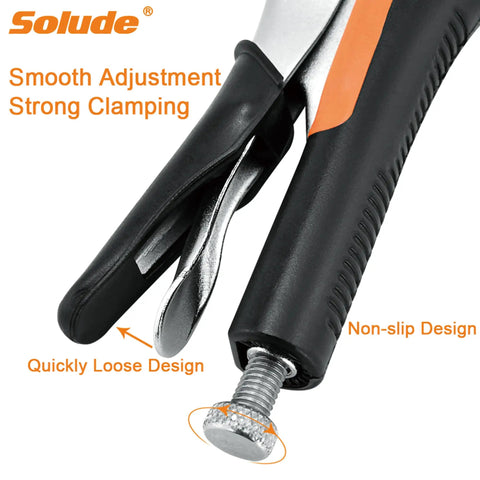 Close-up of 6 Inch C Clamp Locking Pliers Heavy Duty Vise Grip Welding Clamp With Swivel Pads focusing on design features.