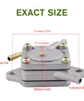 Fuel Pump Replacement Kit For Club Car Gas Golf Cart DS And Precedent 1984-Up Kawasaki 290FE 350FE Engines dimensions