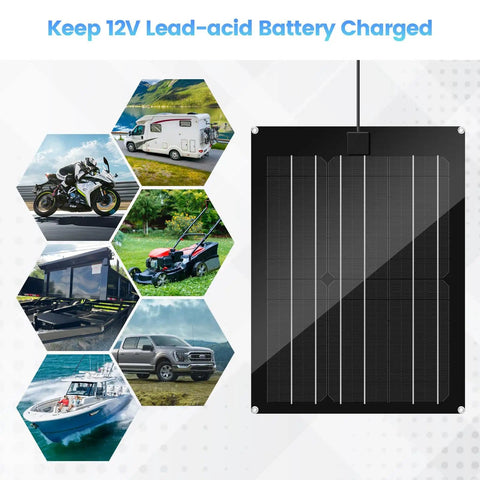 15W Solar Panel Kit With Built In Maintenance Pulse And MPPT Controller For 12V Lead Acid Batteries waterproof battery