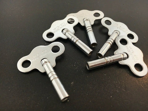 Five Piece Metal Clock Key Set Size 4 Or 3.25 Mm Silver Clock Keys For Repair And DIY Projects New USA Made Durable Clock Parts Kit