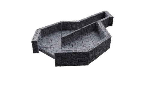 Warlock Tiles Expansion Dungeon Tile III Angles for Tabletop RPGs, shows diagonal gridded stone floors for customizable layouts.