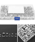 Pro Grade Rivet Nut Kit For Sheet Metal Repair M3 To M10 Stainless Steel Threaded Inserts in clear storage box