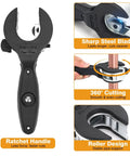 Ratchet Pipe Cutter Tool For Tight Spaces, A Real Workhorse For 5/16 To 1-1/8 Inch Copper, Aluminum, Brass, PVC, PEX And More