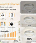 Crystal Ceiling Light Fixture LED Dimmable 11 Inch Flush Mount With 3 Color Temperatures 3000K 4000K 5000K set at different brightness