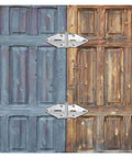 Rotating Concealed Door Hinges Set Two Piece Beefy Heavy Duty Exterior Spring Loaded Cabinet Hinge on wooden cabinet