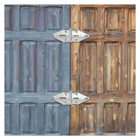 Rotating Concealed Door Hinges Set Two Piece Beefy Heavy Duty Exterior Spring Loaded Cabinet Hinge on wooden cabinet