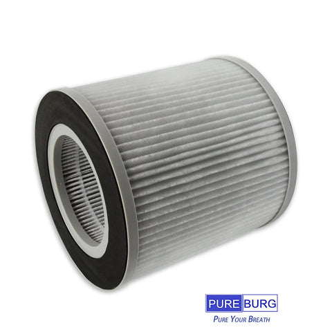 Two Pack H13 HEPA Replacement Filters For MEGAWISE EPI235A Air Purifier With 3 Stage Filtration Activated Carbon To Catch Dust Pollen Pet Dander VOCs Odors showing single filter side view