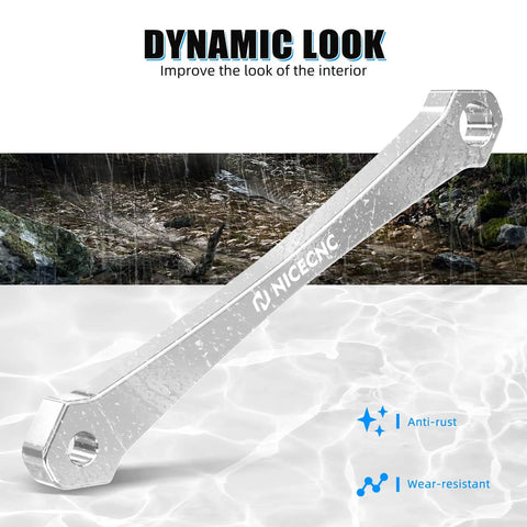 Keep Your Beast Shiftin Smooth And Knock Out Belt Drag On Tough Terrain This Precision Clutch Alignment Tool Drops Right Into Polaris RZR 900 Specs Fast. Silver alignment tool on water background.