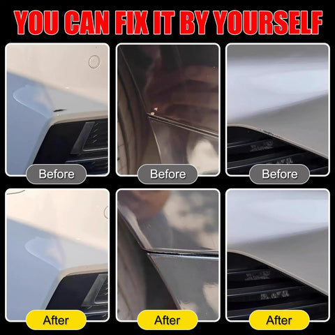 Before and after results of using Moonstone Gray Metallic Buick Touch Up Paint GXD WA130H Color Match Scratch Repair Kit on car