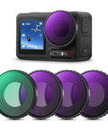 ND And CPL Filter Kit For Osmo Action 5 Pro And Osmo Action 4, 4 Pack Screw On Neutral Density Filters ND8 ND16 ND32 With CPL shown